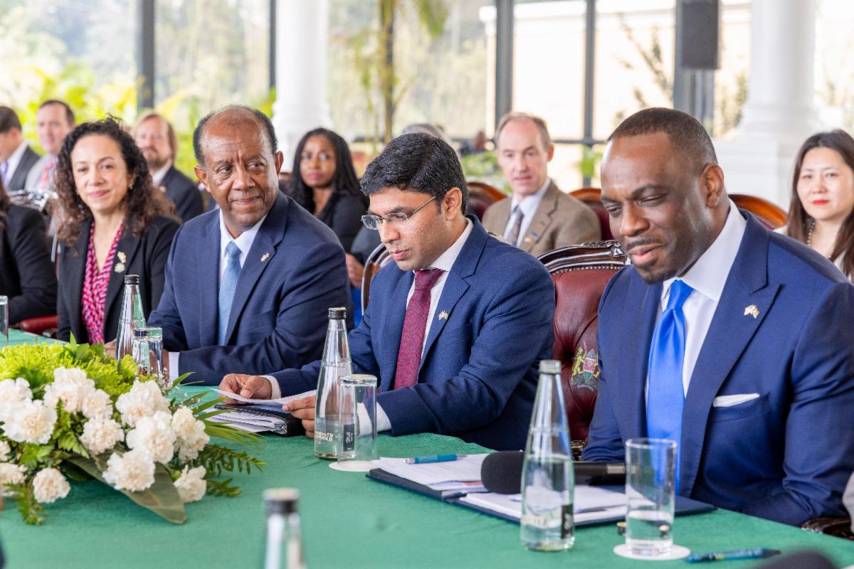 ITS-Davis Global South Center for Clean Transportation Director Aditya Ramji participates in a roundtable discussion with the government officials during a delegation visit to Africa in August 2025.