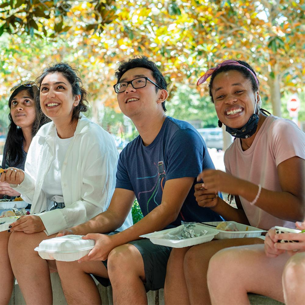 TTP students eating and smiling