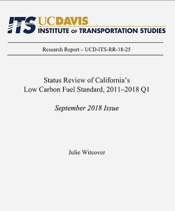 Cover: Status Review of California's Low Carbon Fuel Standard, 2011-2018